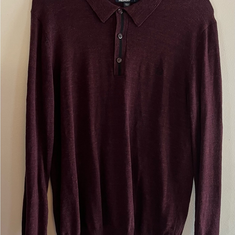Men's Burgundy Sweater Fred Perry